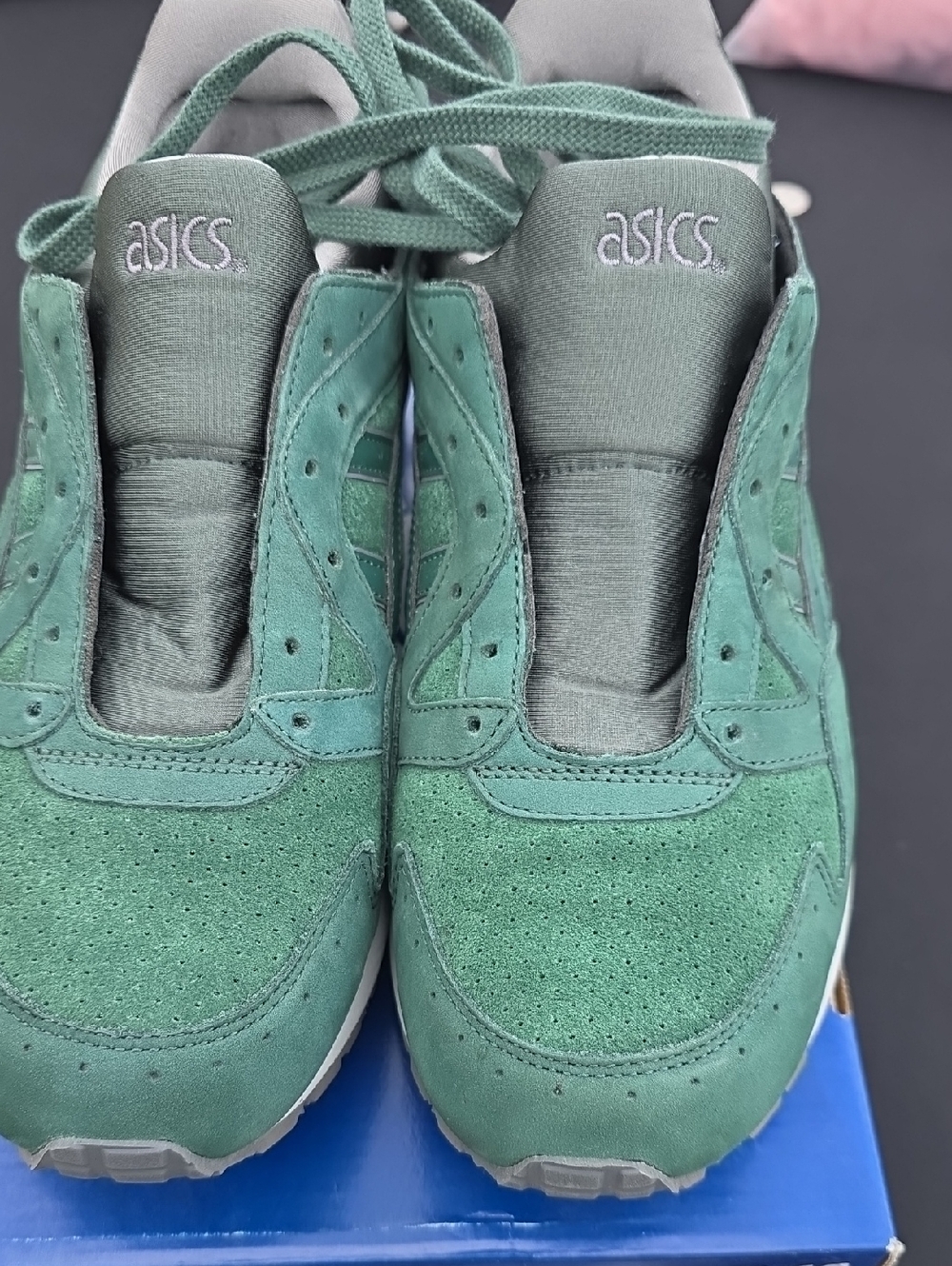 ASICS Green Suede Lace-Up Sneakers - Picture 1 of 4